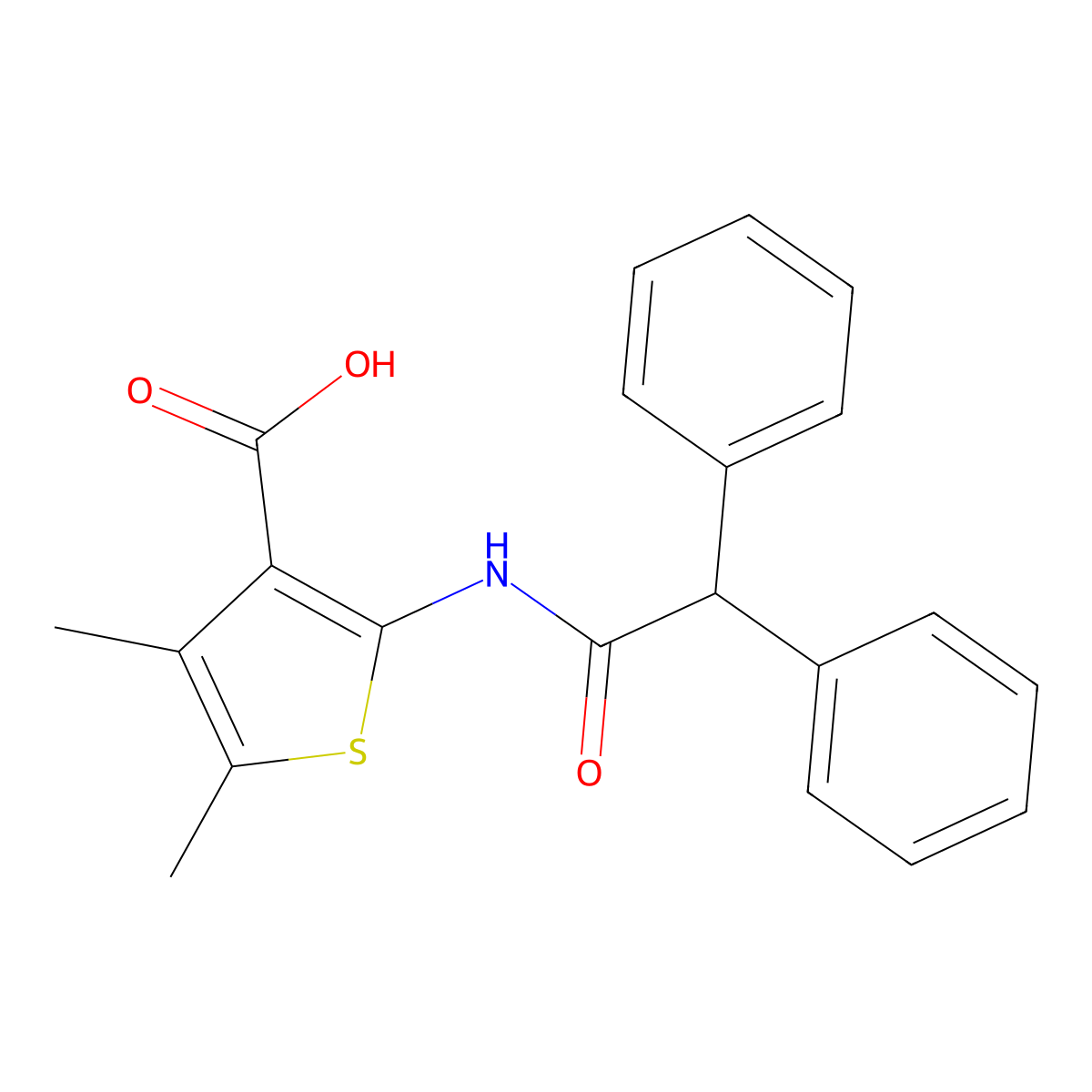 2-[(Diphenylacetyl)amino]-4,5-dimethylthiophene-3-carboxylic acid molecular structure, CAS 380645-84-1