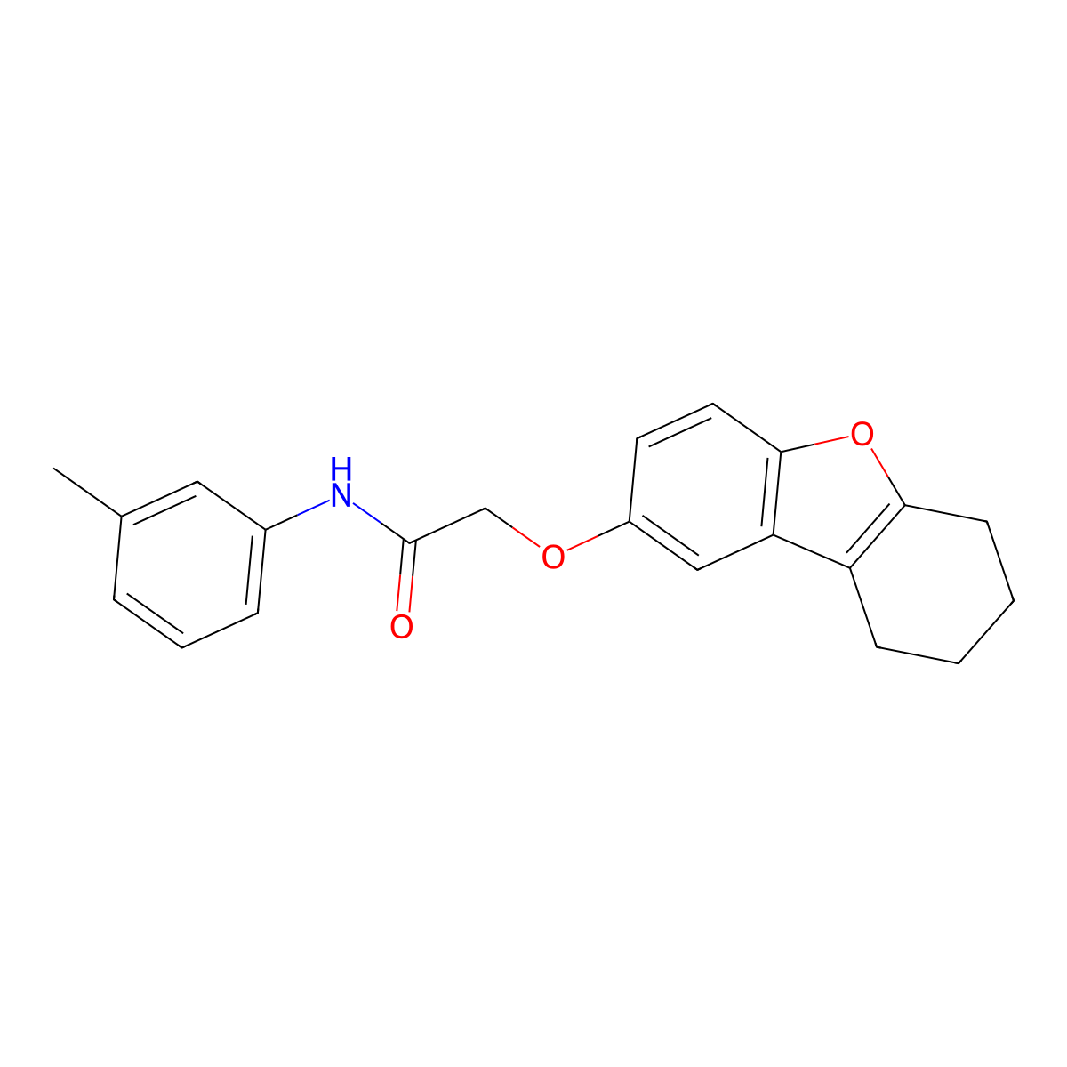 N-(3-methylphenyl)-2-(6,7,8,9-tetrahydrodibenzo[b,d]furan-2-yloxy)acetamide molecular structure, CAS 380645-89-6