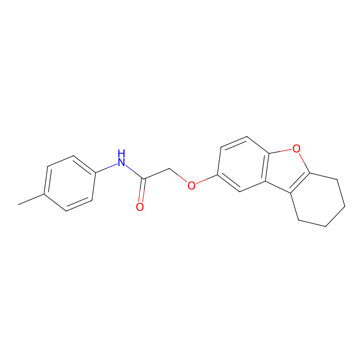 N-(4-methylphenyl)-2-(6,7,8,9-tetrahydrodibenzofuran-2-yloxy)acetamide molecular structure, CAS 380645-90-9