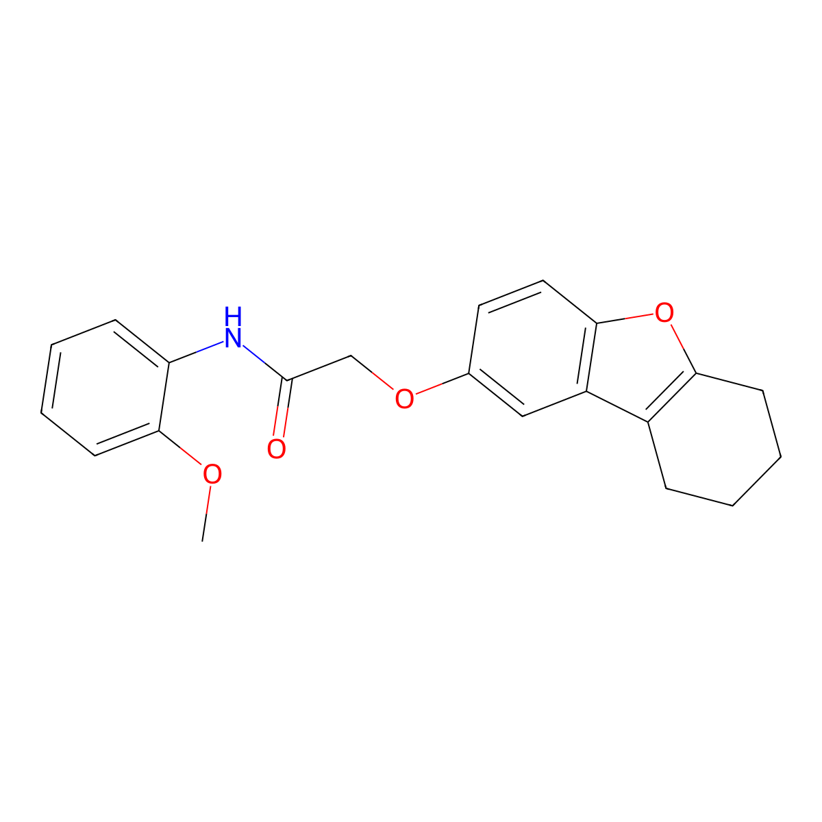 N-(2-methoxyphenyl)-2-(6,7,8,9-tetrahydrodibenzofuran-2-yloxy)acetamide molecular structure, CAS 380645-92-1