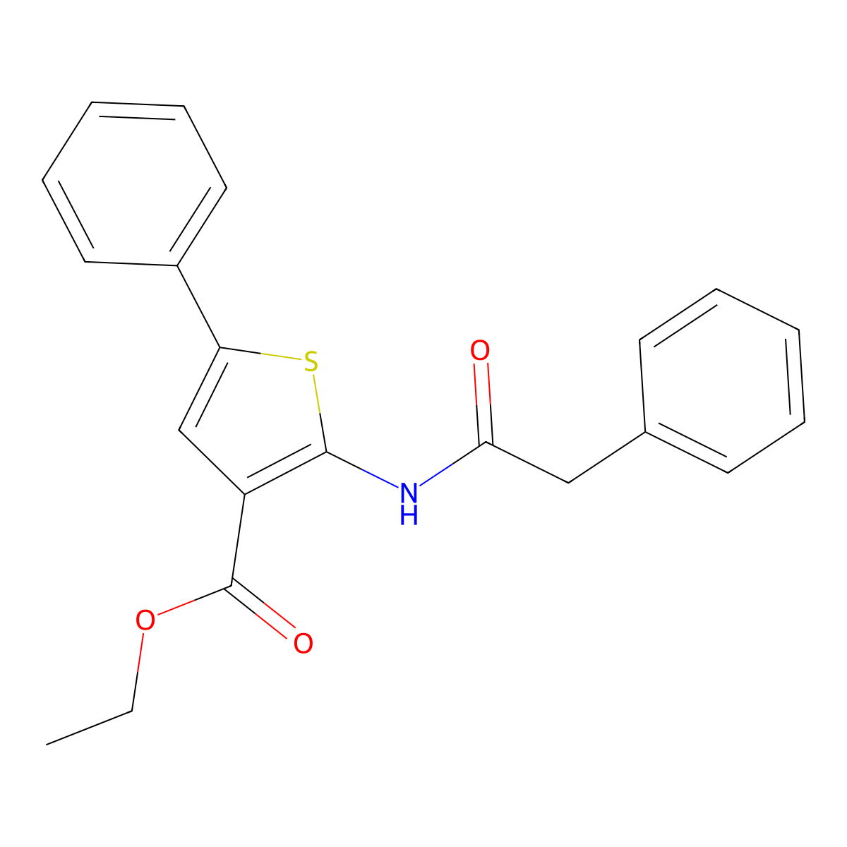 Ethyl 5-phenyl-2-[(phenylacetyl)amino]thiophene-3-carboxylate molecular structure, CAS 380646-04-8