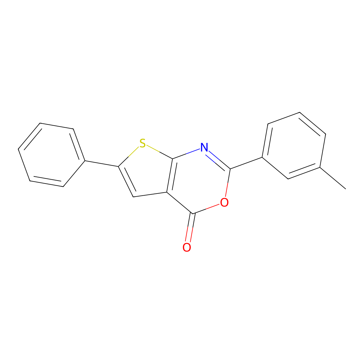 2-(3-methylphenyl)-6-phenyl-4H-thieno[2,3-d][1,3]oxazin-4-one molecular structure, CAS 380646-16-2
