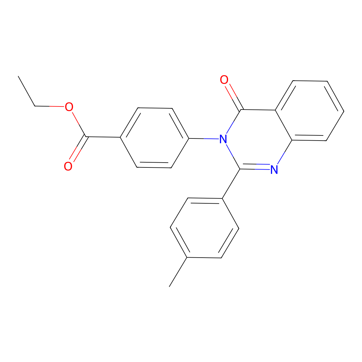 Ethyl 4-[2-(4-methylphenyl)-4-oxoquinazolin-3-yl]benzoate molecular structure, CAS 380646-38-8