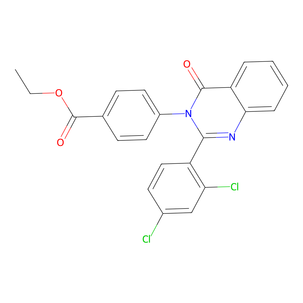 ethyl 4-(2-(2,4-dichlorophenyl)-4-oxoquinazolin-3(4H)-yl)benzoate molecular structure, CAS 380646-40-2