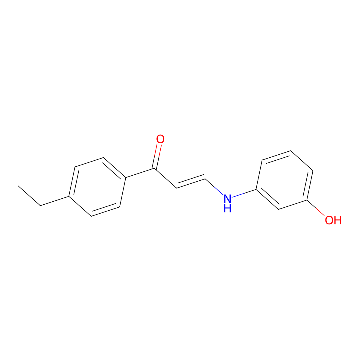 1-(4-Ethylphenyl)-3-[(3-hydroxyphenyl)amino]prop-2-en-1-one molecular structure, CAS 380646-62-8