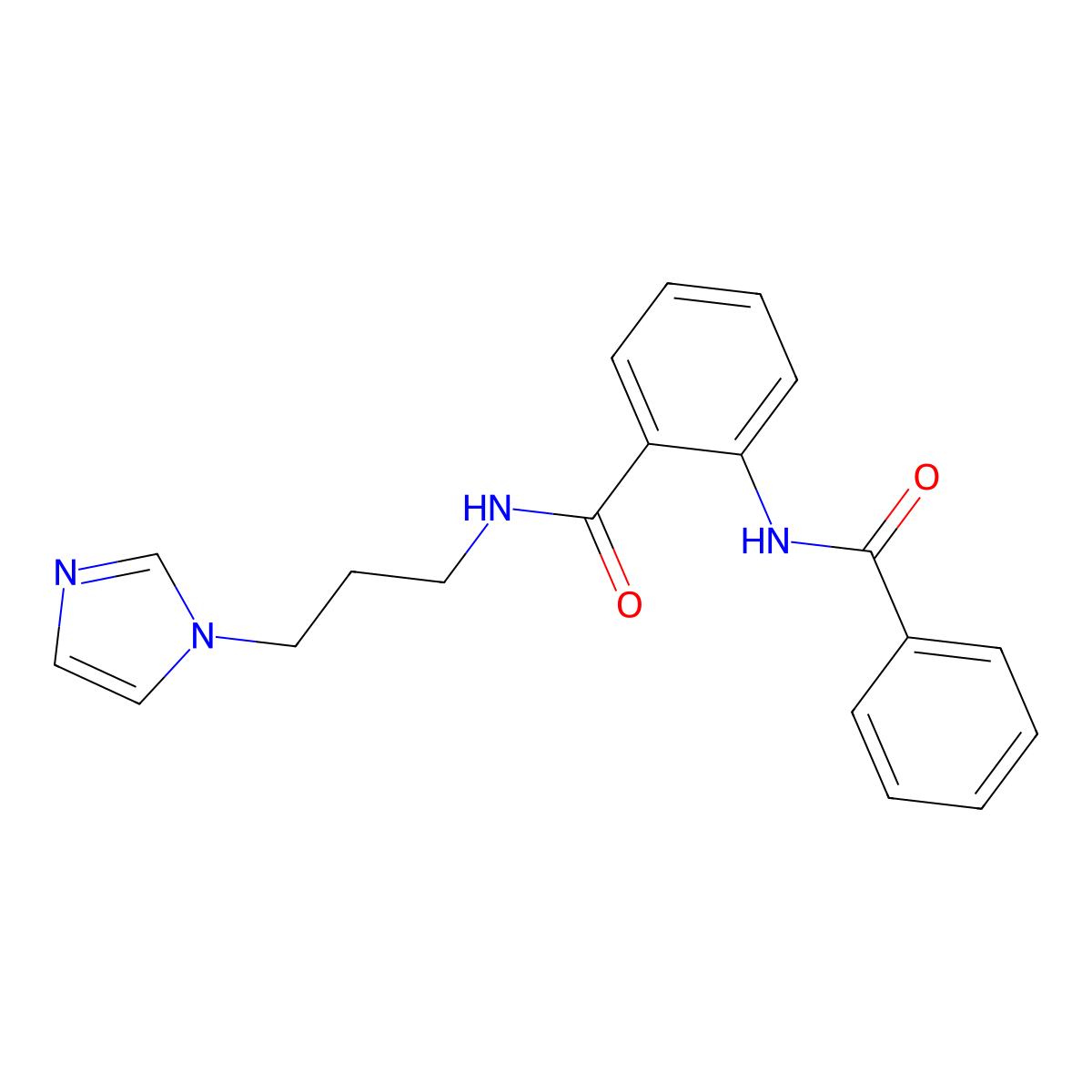 2-benzamido-N-(3-imidazol-1-ylpropyl)benzamide molecular structure, CAS 380646-67-3