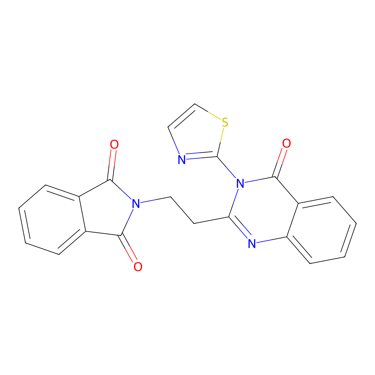 2-[2-[4-Oxo-3-(1,3-thiazol-2-yl)quinazolin-2-yl]ethyl]isoindole-1,3-dione molecular structure, CAS 380646-79-7