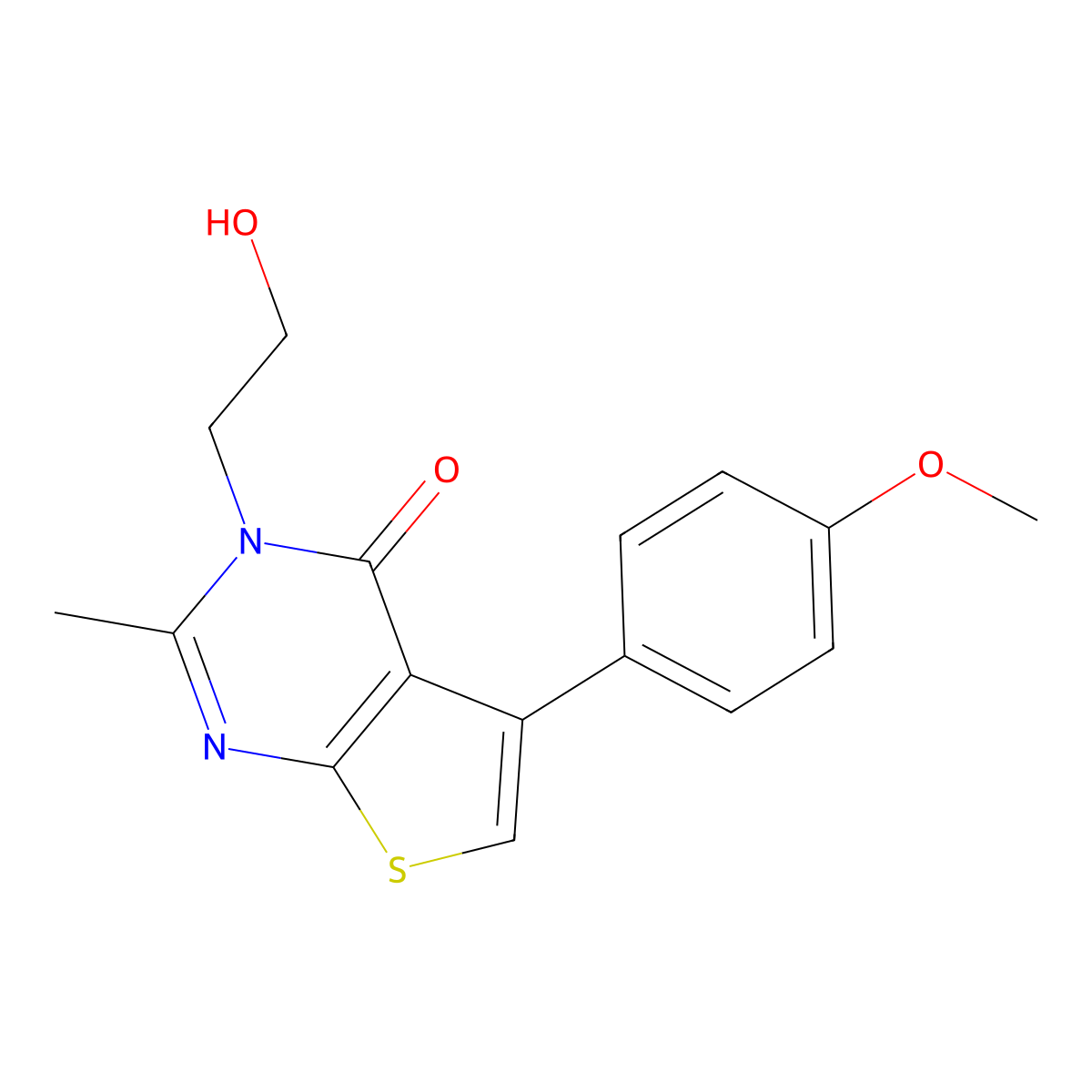 3-(2-Hydroxyethyl)-5-(4-methoxyphenyl)-2-methylthieno[2,3-d]pyrimidin-4-one molecular structure, CAS 380647-03-0