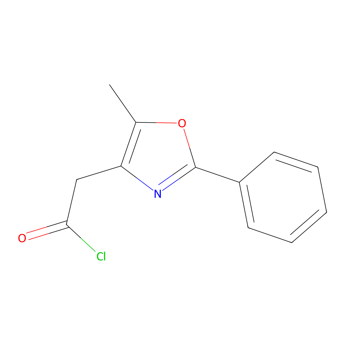 2-(5-Methyl-2-phenyl-1,3-oxazol-4-yl)acetyl chloride molecular structure, CAS 380648-89-5