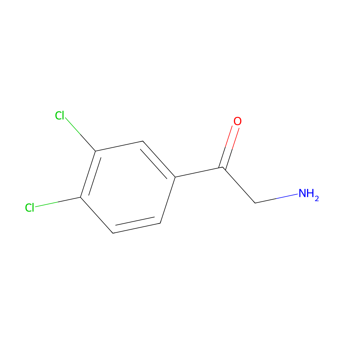 2-Amino-1-(3,4-dichlorophenyl)ethanone molecular structure, CAS 380650-10-2