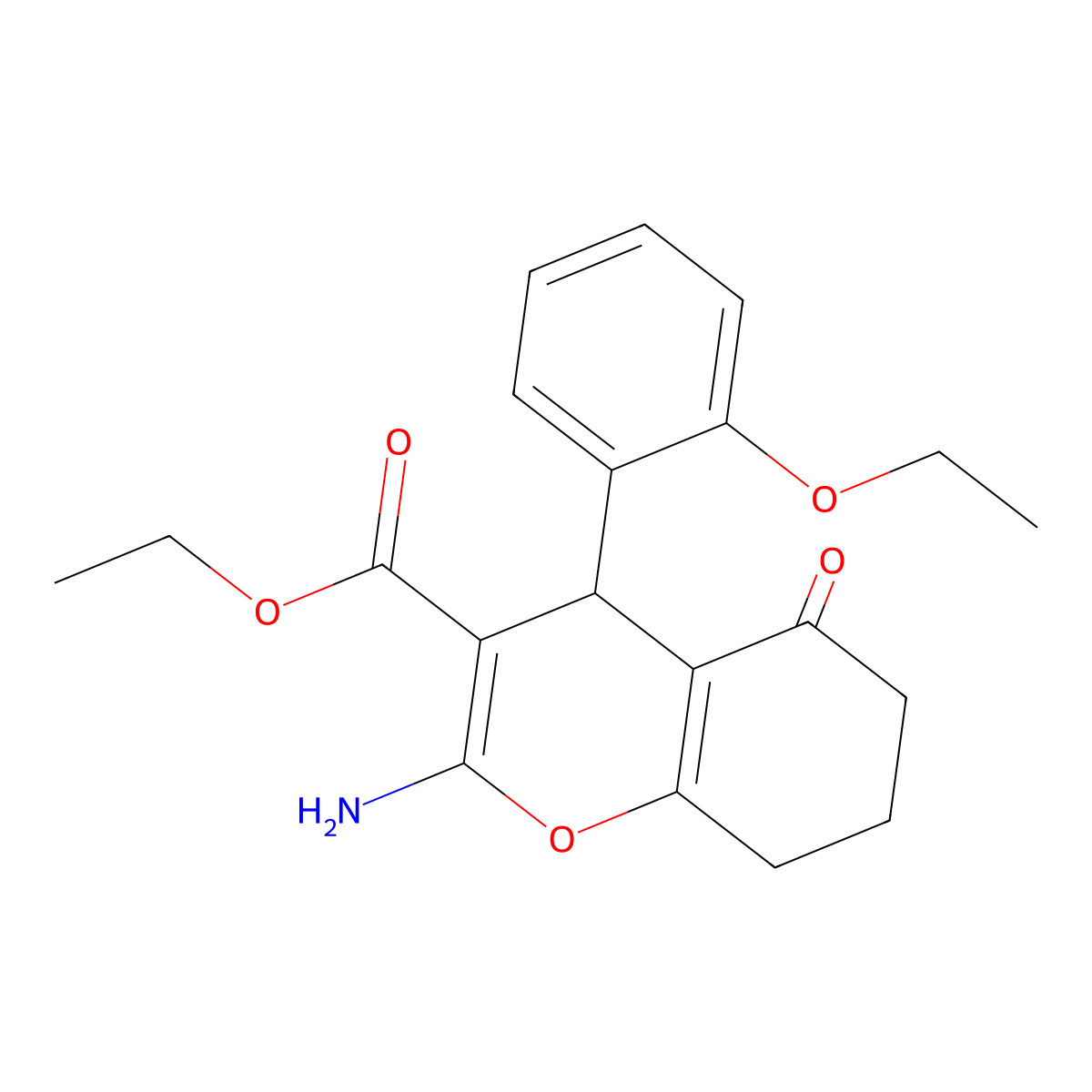 ethyl 2-amino-4-(2-ethoxyphenyl)-5-oxo-5,6,7,8-tetrahydro-4H-chromene-3-carboxylate molecular structure, CAS 380650-87-3
