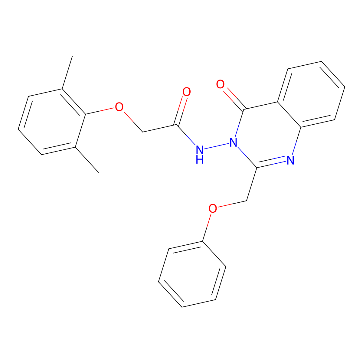2-(2,6-dimethylphenoxy)-N-[4-oxo-2-(phenoxymethyl)quinazolin-3-yl]acetamide molecular structure, CAS 380650-91-9