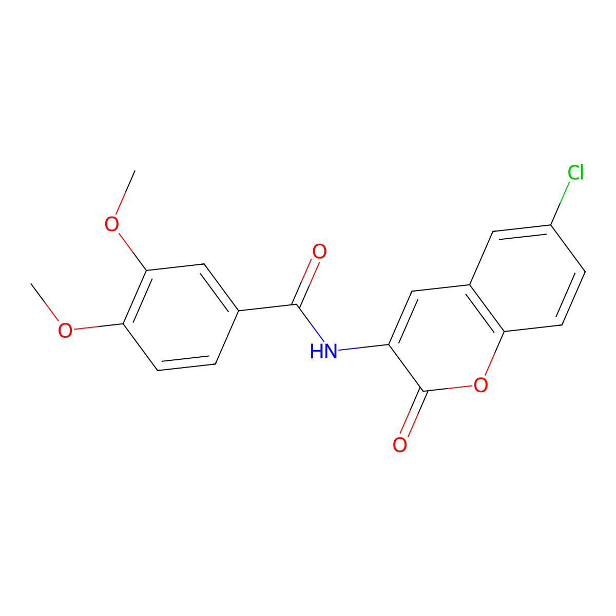 N-(6-chloro-2-oxo-2H-chromen-3-yl)-3,4-dimethoxybenzamide molecular structure, CAS 380651-35-4