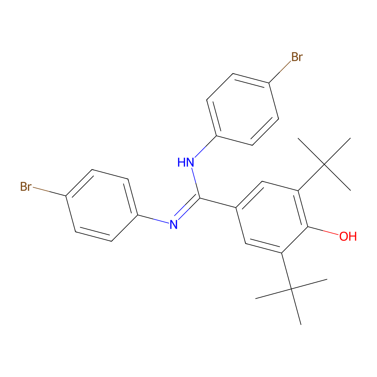 N,N'-bis(4-bromophenyl)-3,5-ditert-butyl-4-hydroxybenzenecarboximidamide molecular structure, CAS 380651-66-1