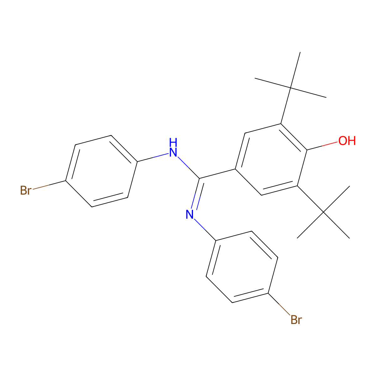 N,N'-bis(4-bromophenyl)-3,5-ditert-butyl-4-hydroxybenzenecarboximidamide molecular structure, CAS 380651-66-1