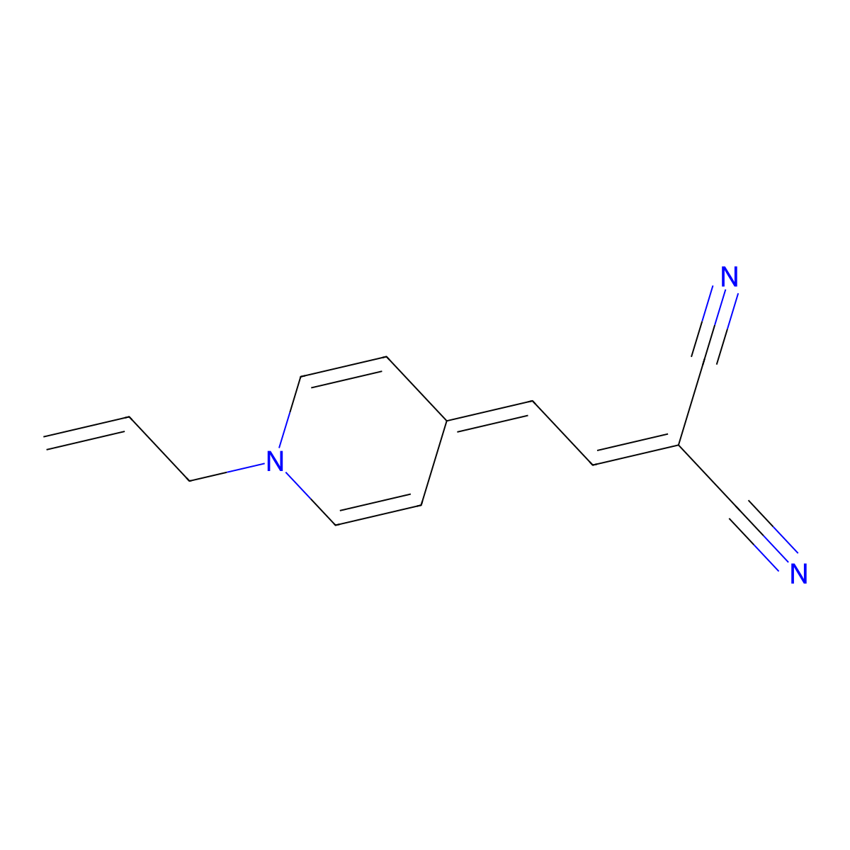 2-[2-(1-Prop-2-enylpyridin-4-ylidene)ethylidene]propanedinitrile molecular structure, CAS 380652-33-5