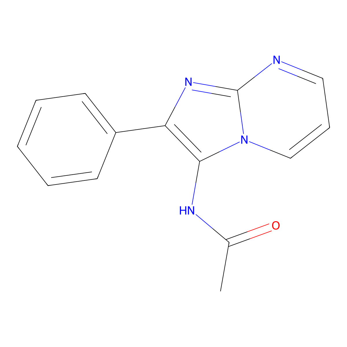 N-(2-phenylimidazo[1,2-a]pyrimidin-3-yl)acetamide molecular structure, CAS 380652-99-3