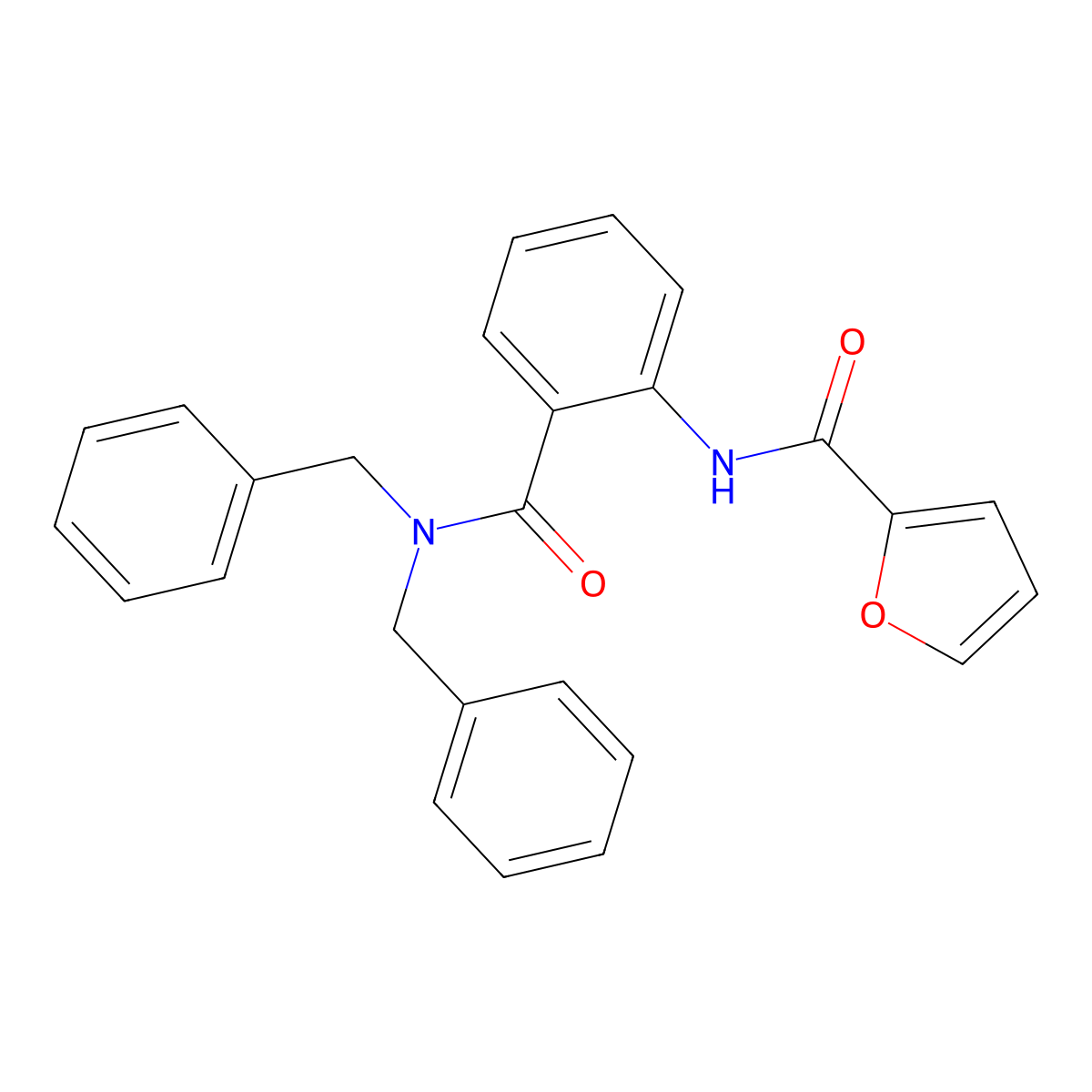 N-[2-(dibenzylcarbamoyl)phenyl]furan-2-carboxamide molecular structure, CAS 380653-19-0