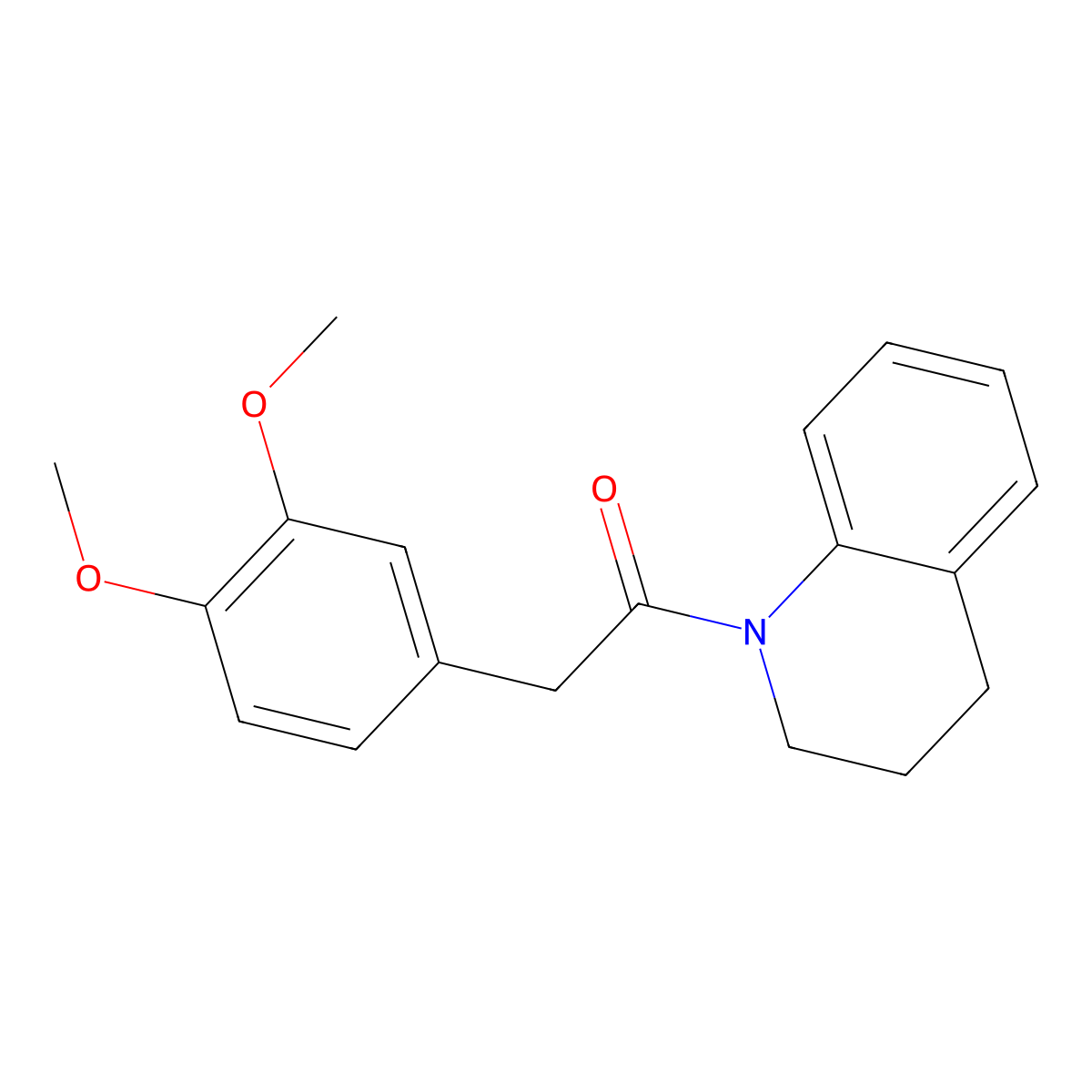 1-(3,4-dihydro-2H-quinolin-1-yl)-2-(3,4-dimethoxyphenyl)ethanone molecular structure, CAS 380653-60-1