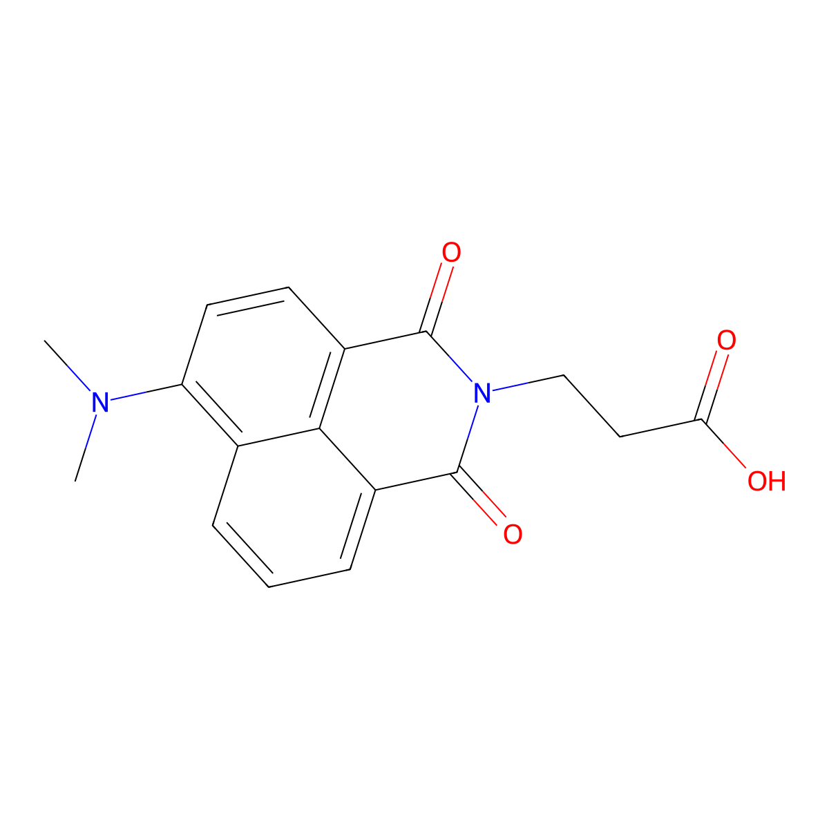 3-(6-(dimethylamino)-1,3-dioxo-1H-benzo[de]isoquinolin-2(3H)-yl)propanoic acid molecular structure, CAS 380654-14-8