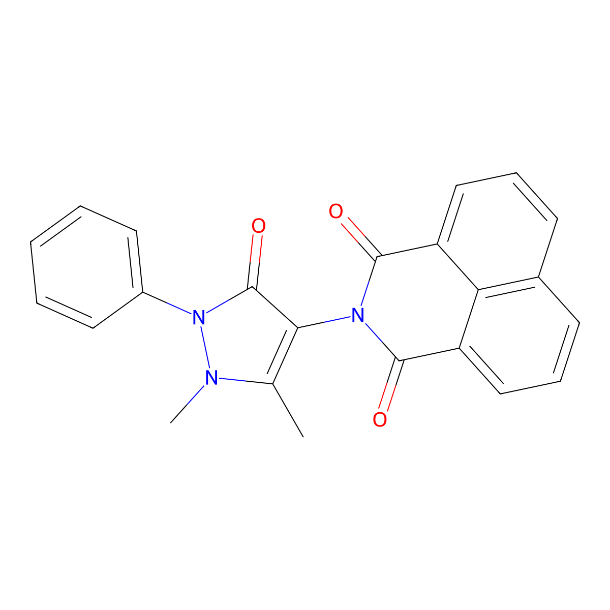 2-(1,5-Dimethyl-3-oxo-2-phenylpyrazol-4-yl)benzo[de]isoquinoline-1,3-dione molecular structure, CAS 380656-33-7