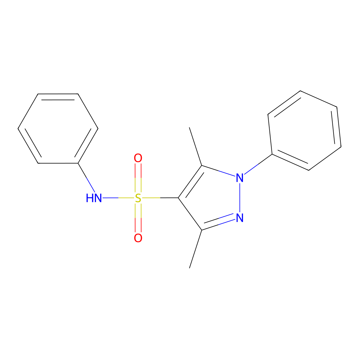 3,5-dimethyl-N,1-diphenyl-1H-pyrazole-4-sulfonamide molecular structure, CAS 380658-17-3