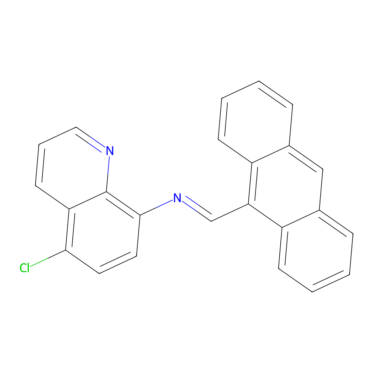 N-(9-anthrylmethylene)-N-(5-chloro-8-quinolinyl)amine molecular structure, CAS 380658-79-7