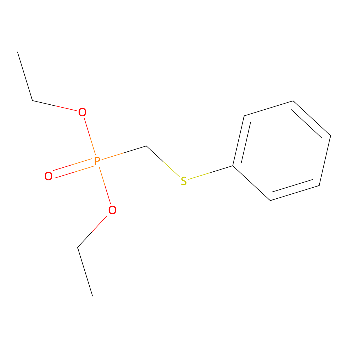 Diethyl phenylthiomethylphosphonate molecular structure, CAS 38066-16-9