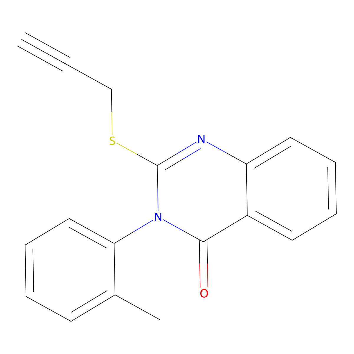 3-(2-Methylphenyl)-2-(prop-2-yn-1-ylsulfanyl)-3,4-dihydroquinazolin-4-one molecular structure, CAS 380674-46-4