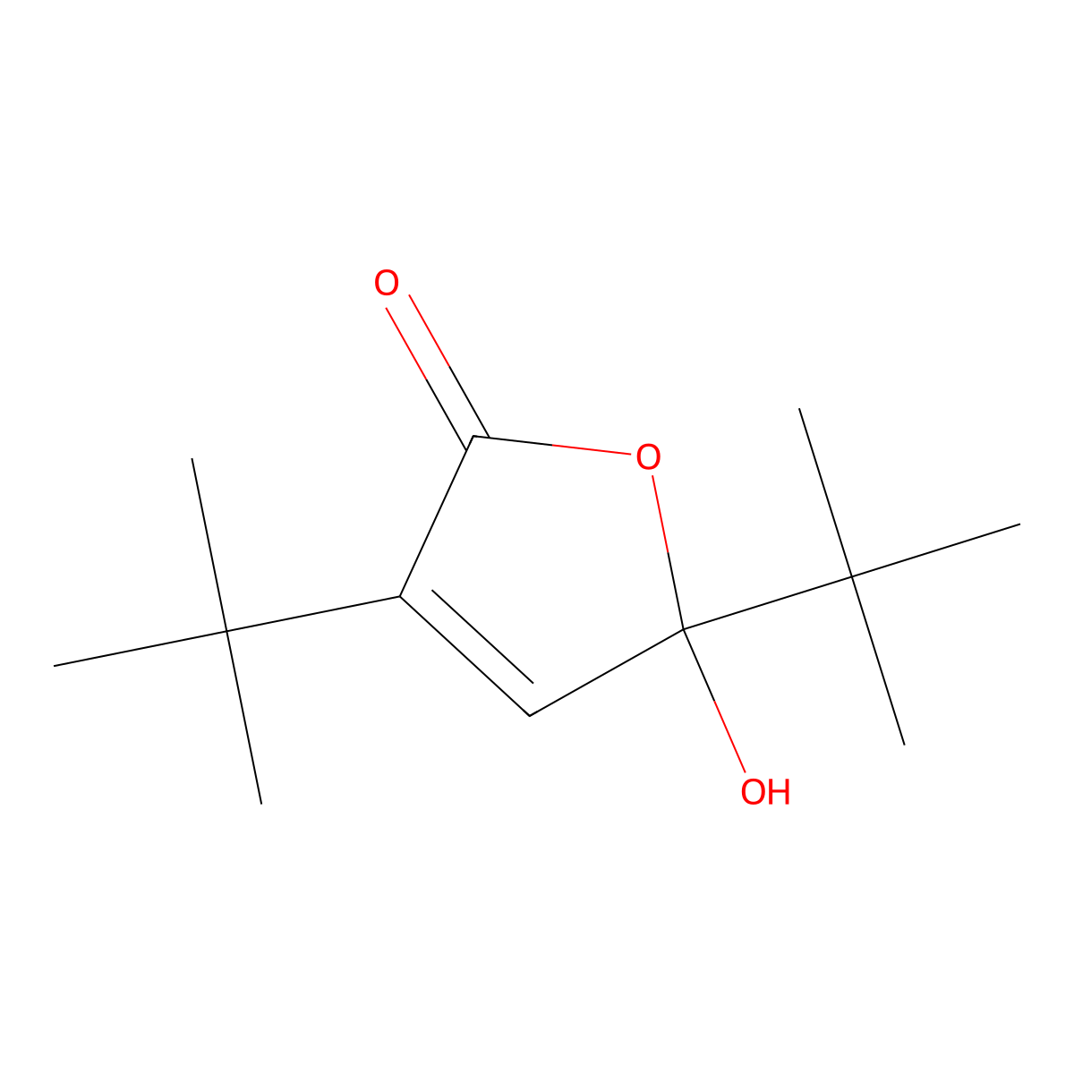 3,5-Ditert-butyl-5-hydroxyfuran-2-one molecular structure, CAS 3807-35-0