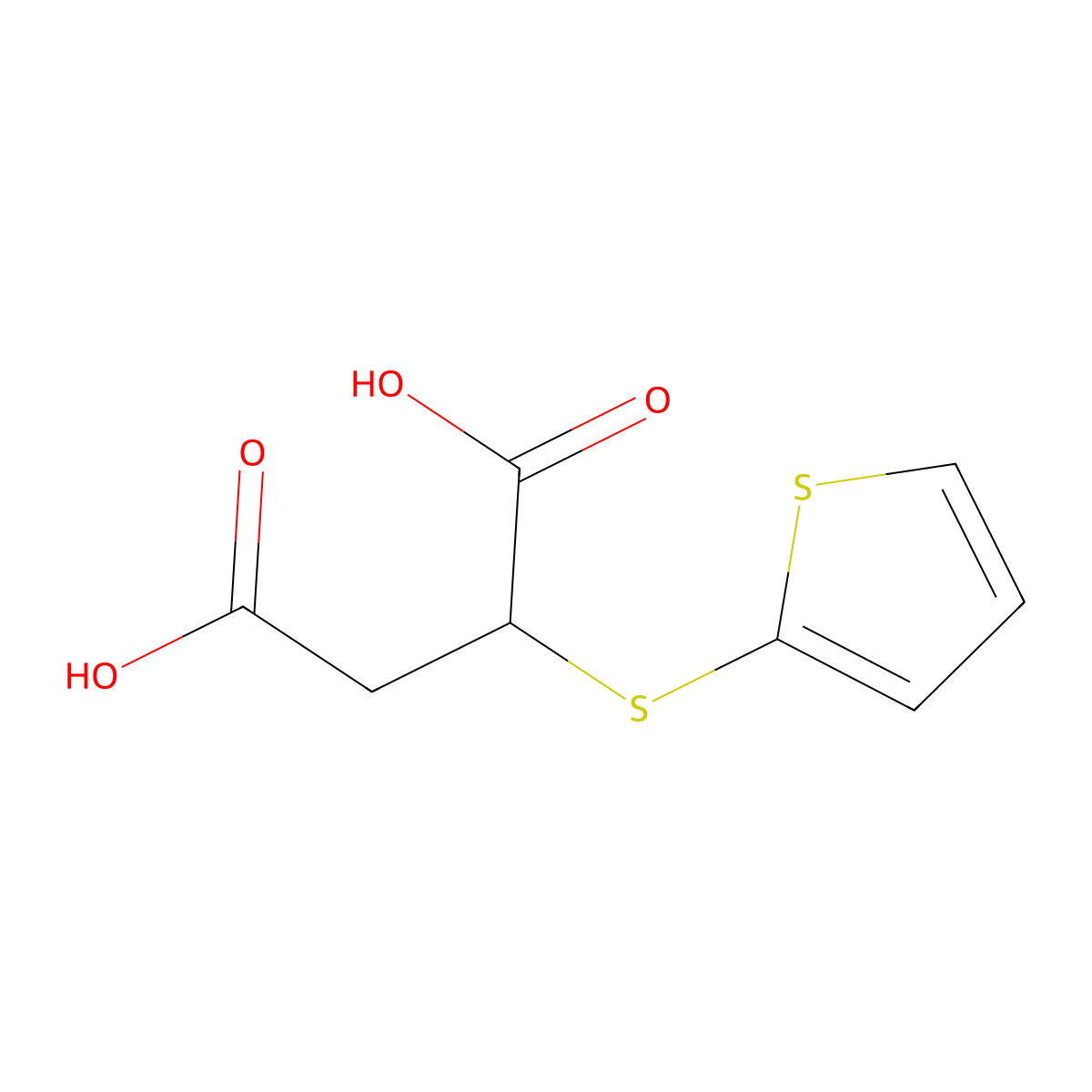 2-(Thiophen-2-ylthio)succinic acid molecular structure, CAS 3807-43-0
