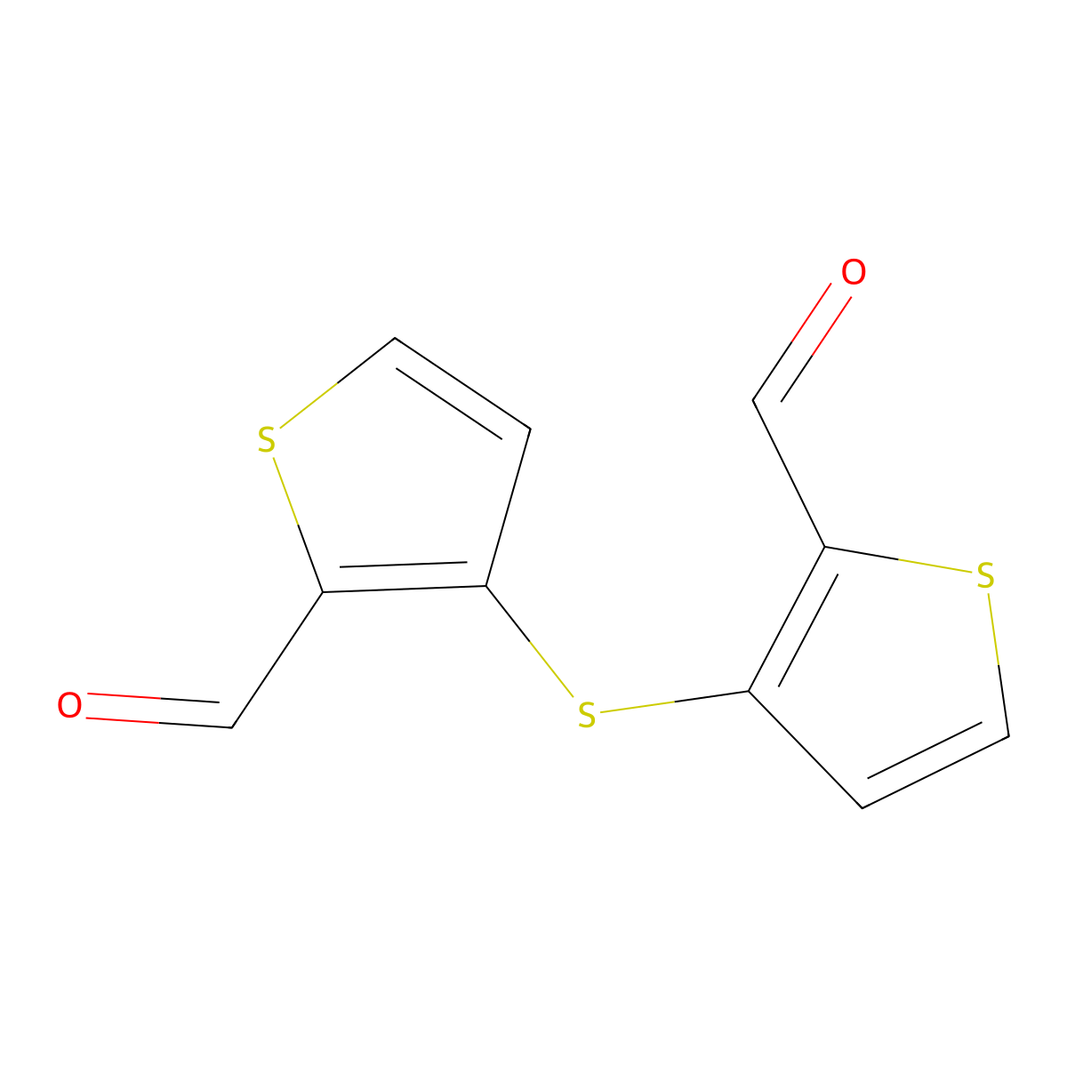 3,3'-Thiobis(thiophene-2-carbaldehyde) molecular structure, CAS 3807-45-2