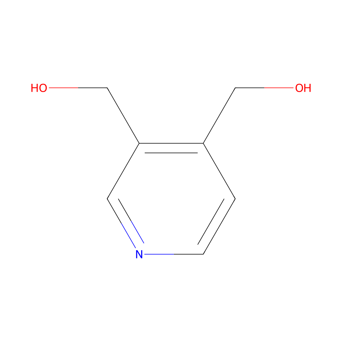3,4-Pyridinedimethanol molecular structure, CAS 38070-80-3