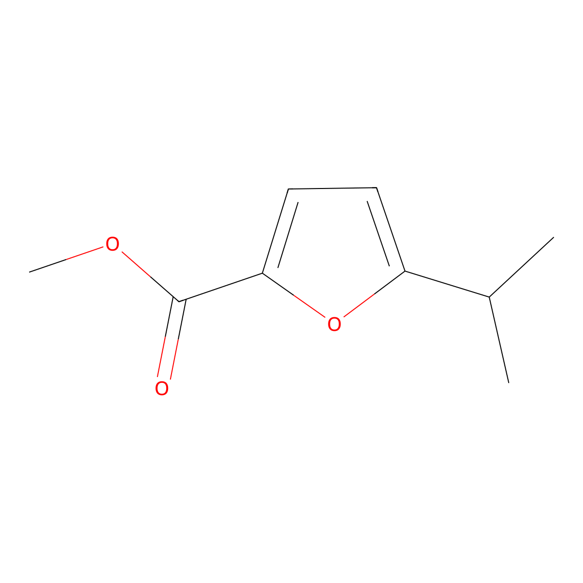 Methyl 5-(propan-2-yl)furan-2-carboxylate molecular structure, CAS 38071-66-8