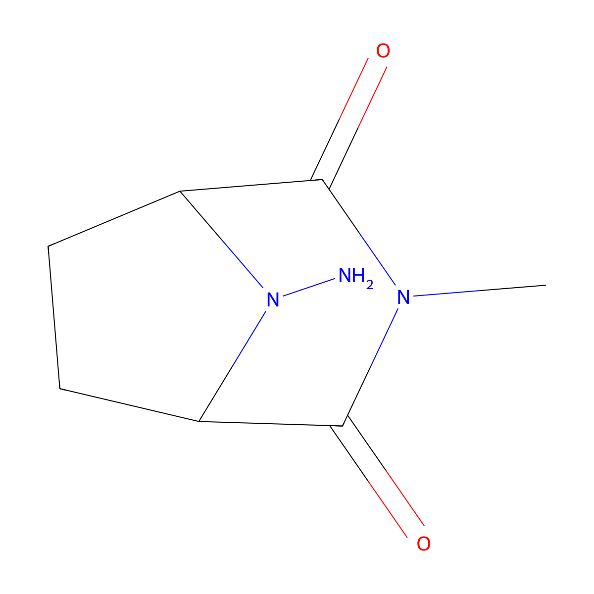3,8-Diazabicyclo(3.2.1)octane-2,4-dione, 8-amino-3-methyl- molecular structure, CAS 38074-20-3