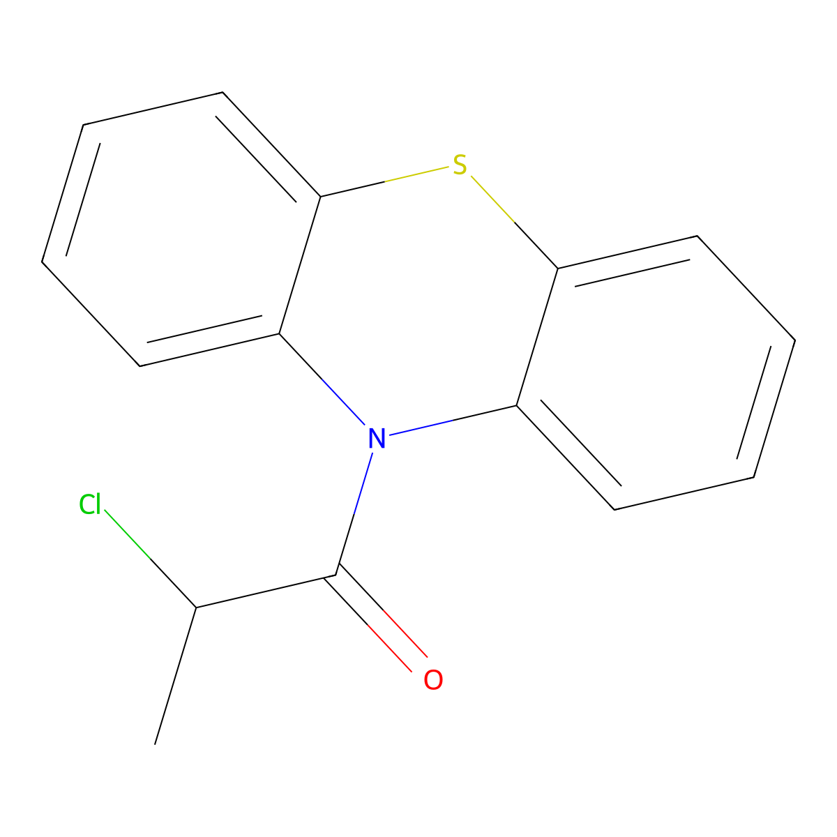 2-chloro-1-(10H-phenothiazin-10-yl)propan-1-one molecular structure, CAS 38076-63-0