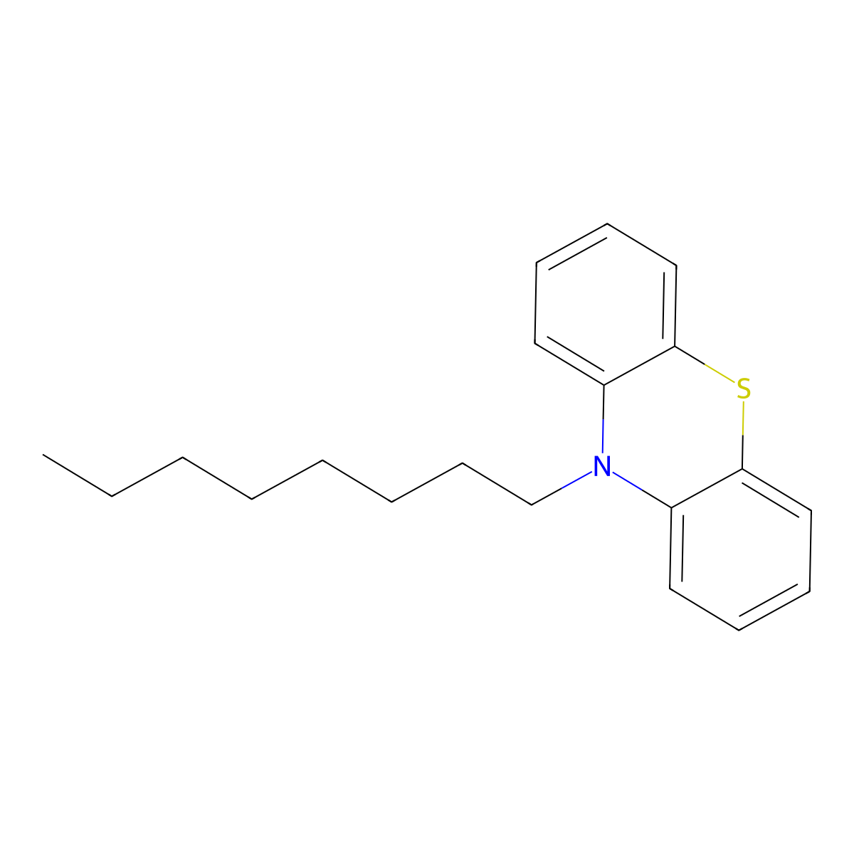 10-Octyl-10H-phenothiazine molecular structure, CAS 38076-72-1