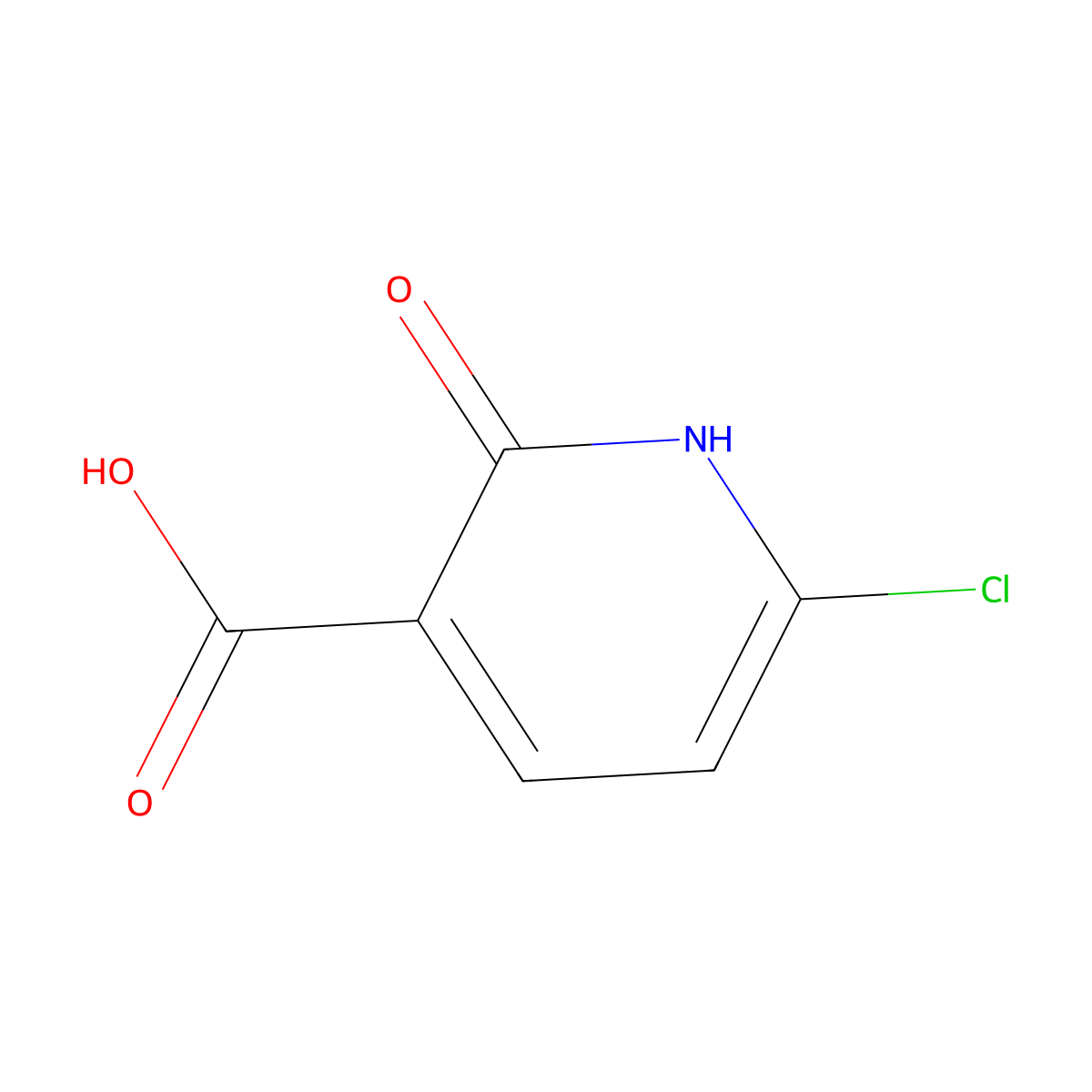 6-Chloro-2-oxo-1,2-dihydropyridine-3-carboxylic acid molecular structure, CAS 38076-76-5