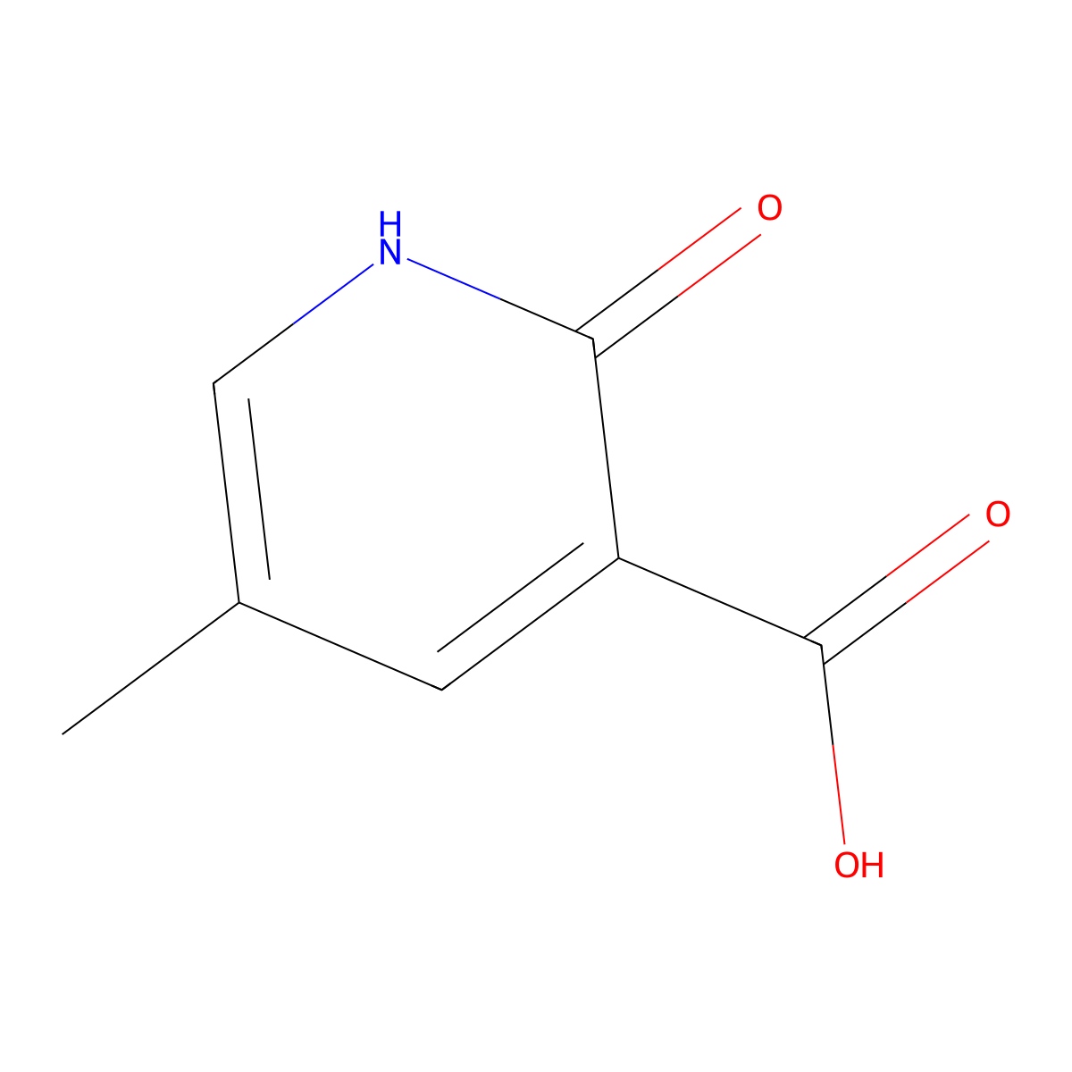 5-Methyl-2-oxo-1,2-dihydropyridine-3-carboxylic acid molecular structure, CAS 38076-77-6