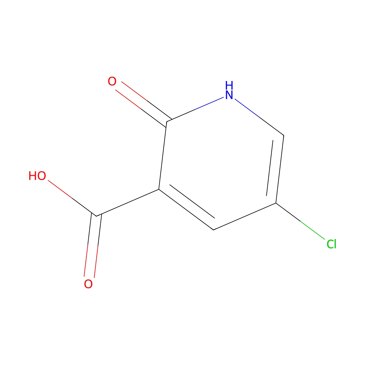 5-Chloro-2-hydroxynicotinic acid molecular structure, CAS 38076-80-1