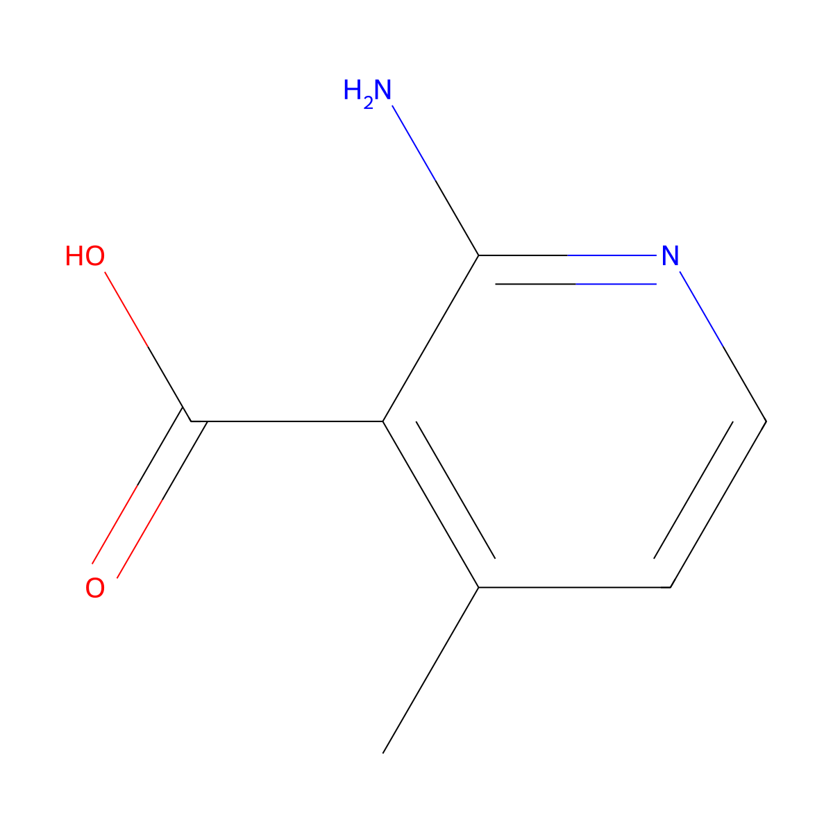 2-Amino-4-methylpyridine-3-carboxylic acid molecular structure, CAS 38076-82-3