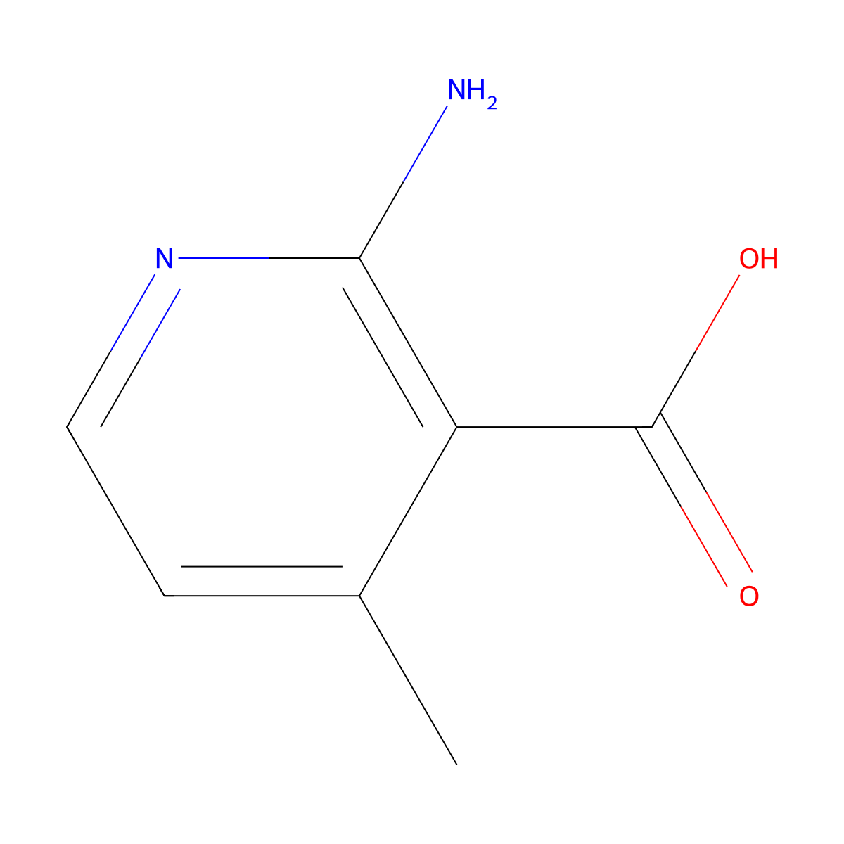 2-Amino-4-methylpyridine-3-carboxylic acid molecular structure, CAS 38076-82-3