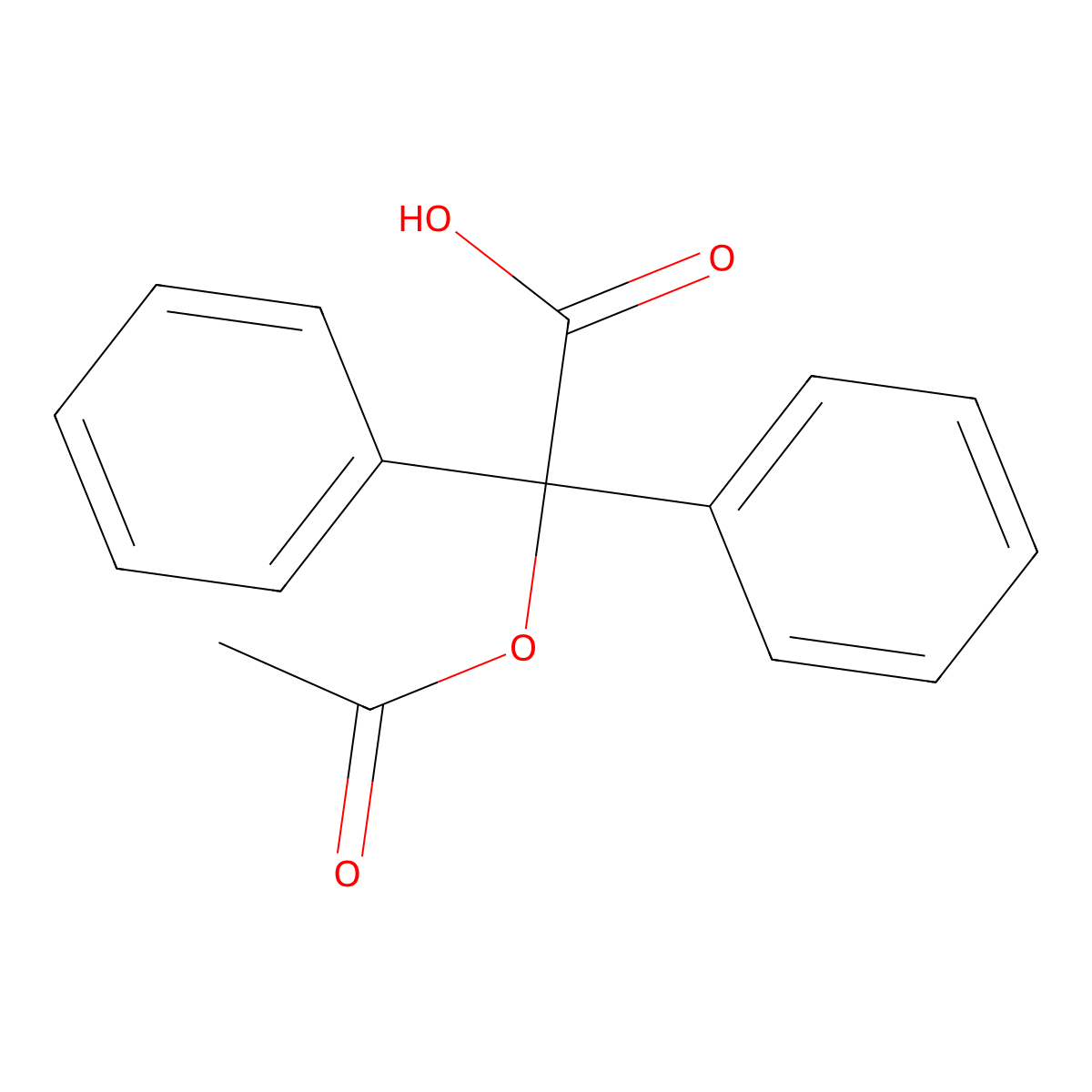 2-Acetyloxy-2,2-diphenylacetic acid molecular structure, CAS 3808-00-2