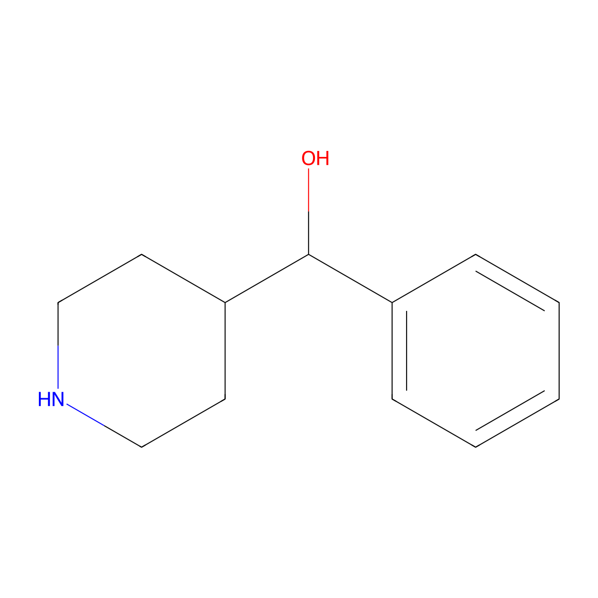 Phenyl-piperidin-4-yl-methanol molecular structure, CAS 38081-60-6