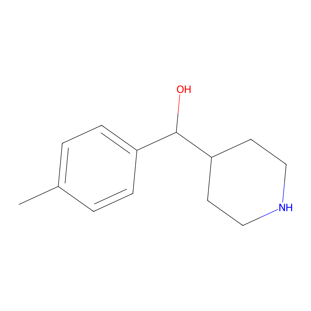 a-(4-Methylphenyl)-4-piperidinemethanol molecular structure, CAS 38081-61-7