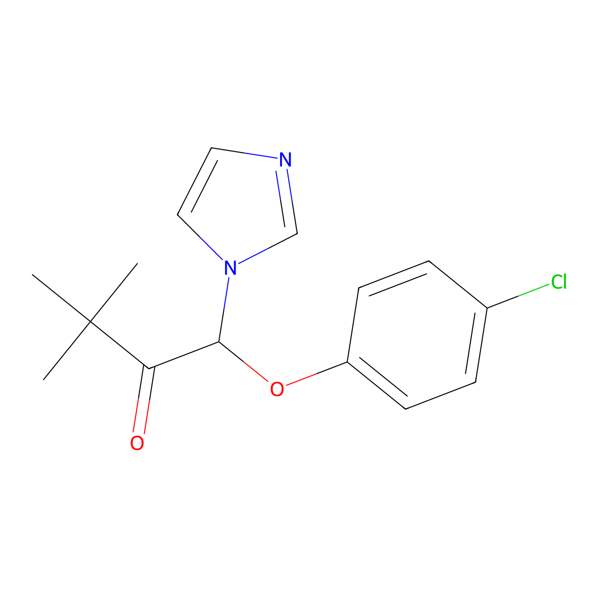 Climbazole molecular structure, CAS 38083-17-9