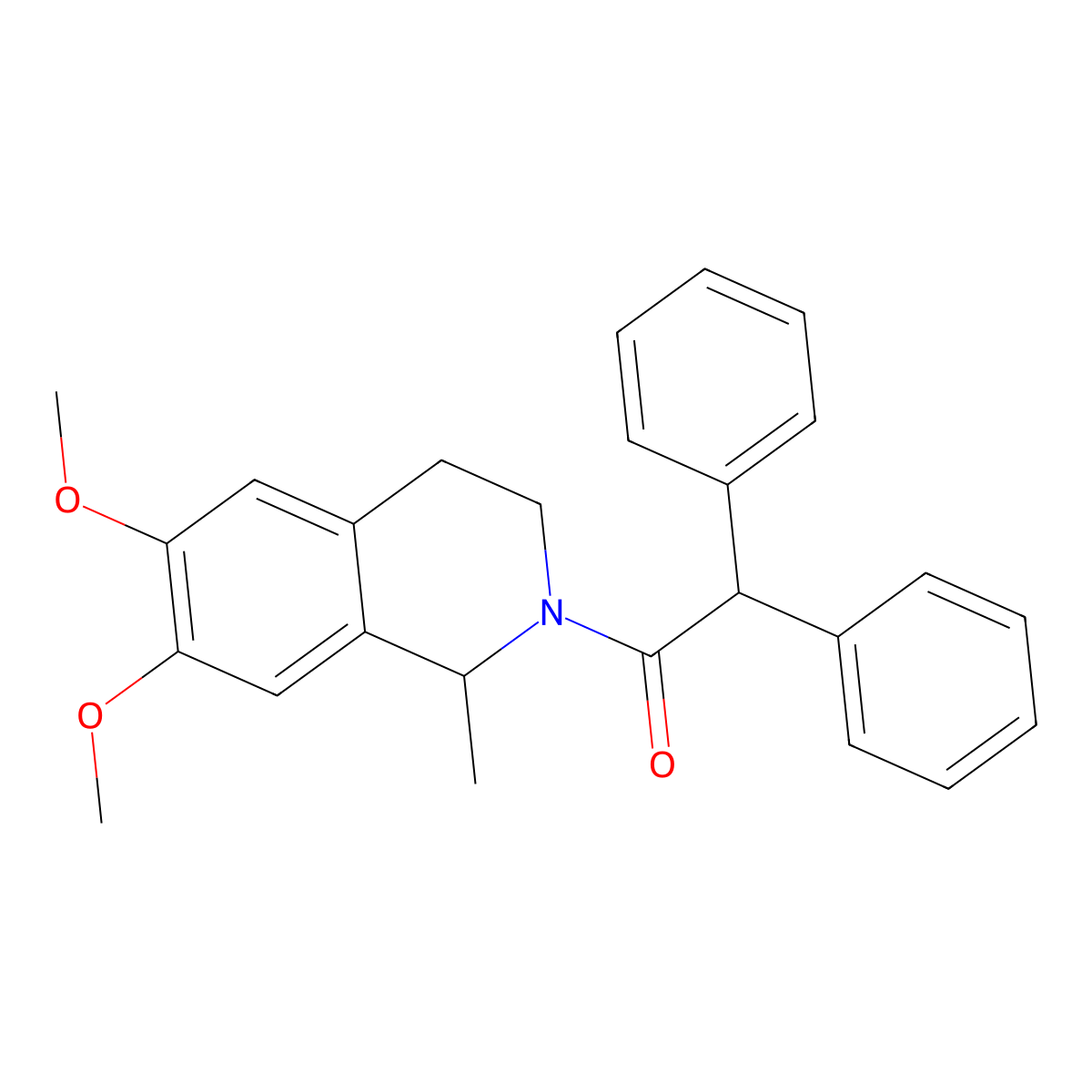 1-(6,7-dimethoxy-1-methyl-3,4-dihydroisoquinolin-2(1H)-yl)-2,2-diphenylethanone molecular structure, CAS 38084-53-6