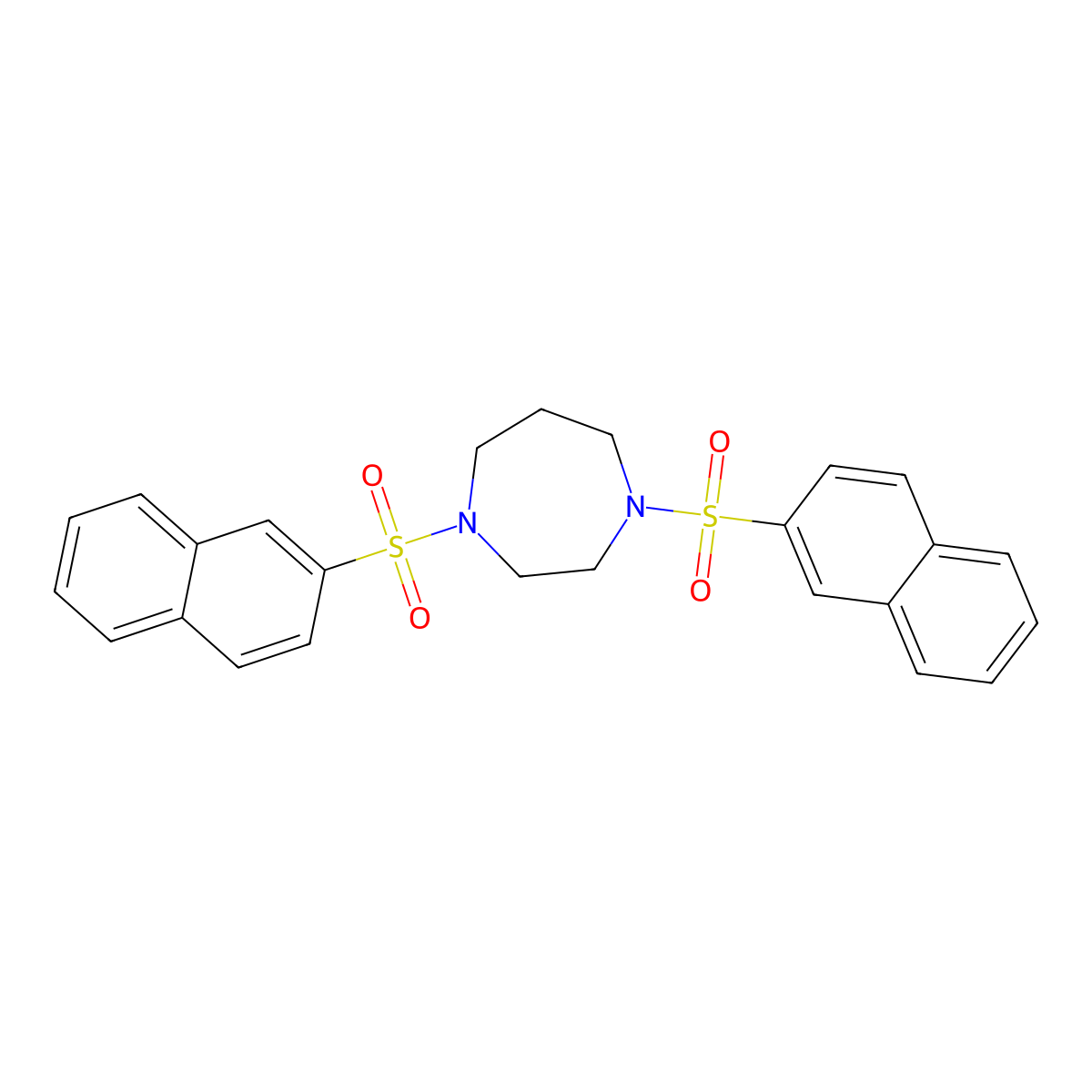 1,4-Bis(naphthalen-2-ylsulfonyl)-1,4-diazepane molecular structure, CAS 380847-06-3