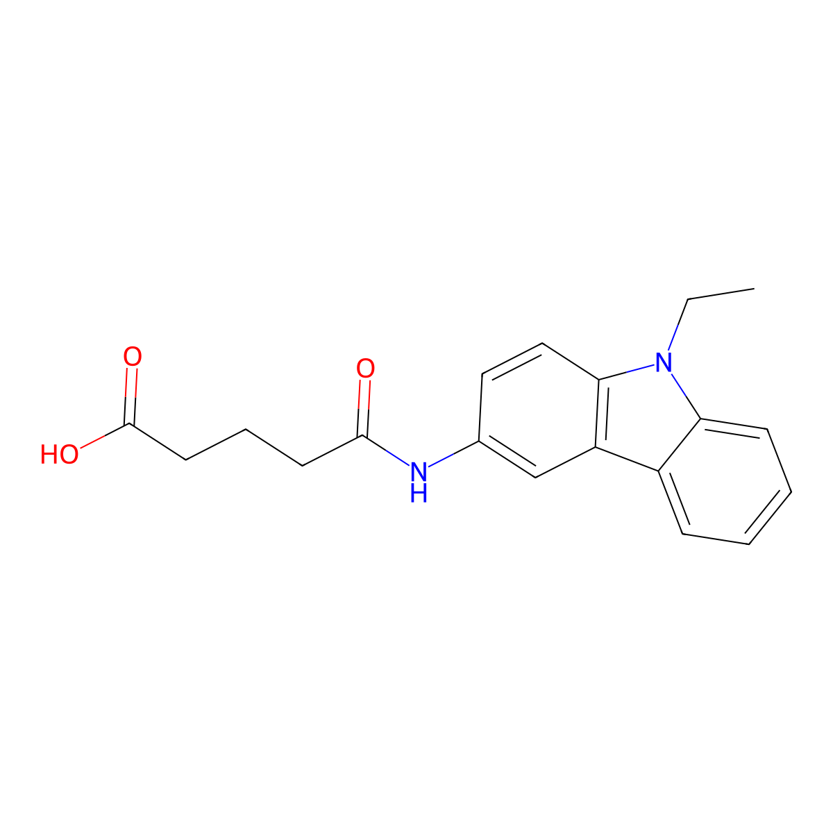 5-[(9-ethyl-9H-carbazol-3-yl)amino]-5-oxopentanoic acid molecular structure, CAS 380847-07-4