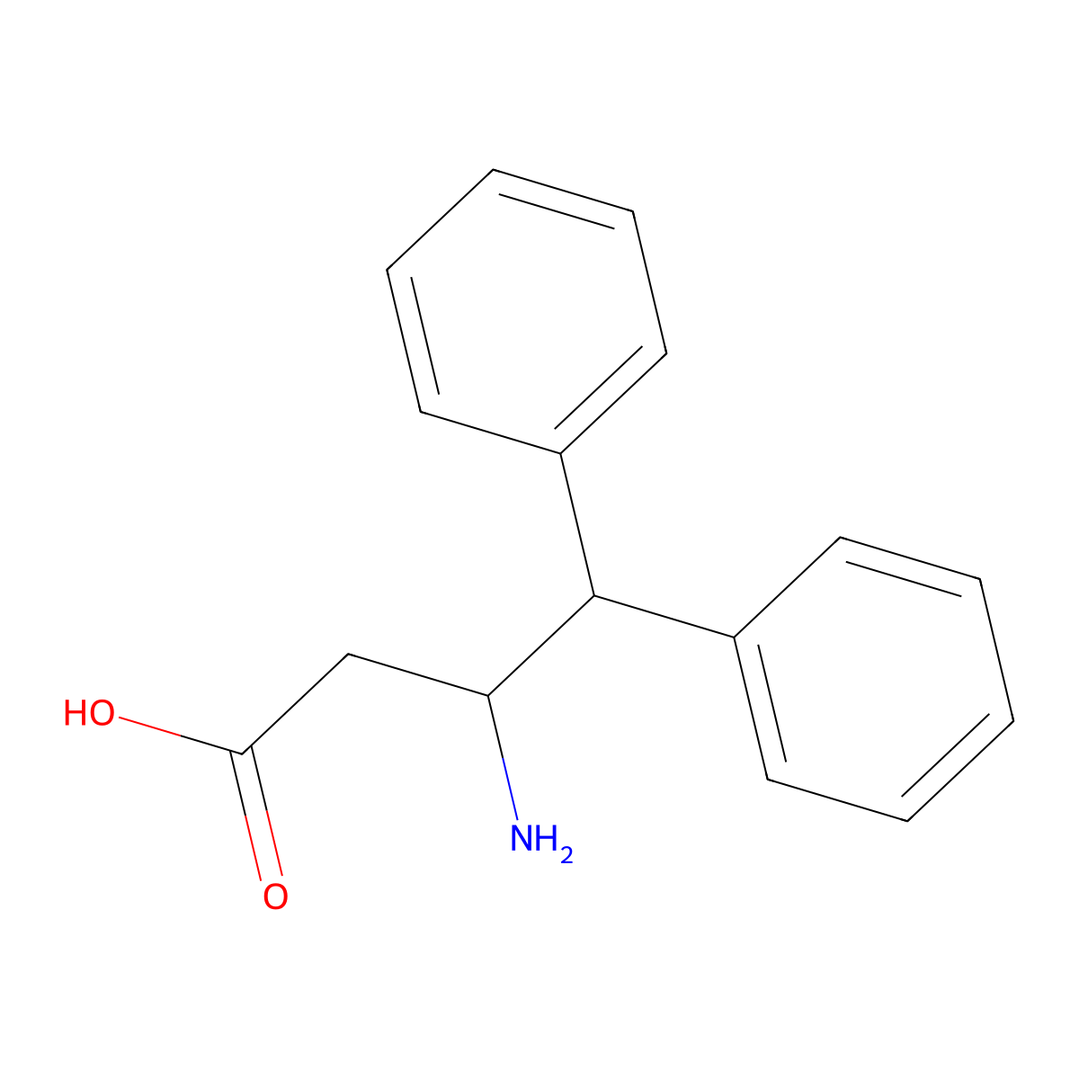3-Amino-4,4-diphenylbutanoic acid molecular structure, CAS 380861-91-6